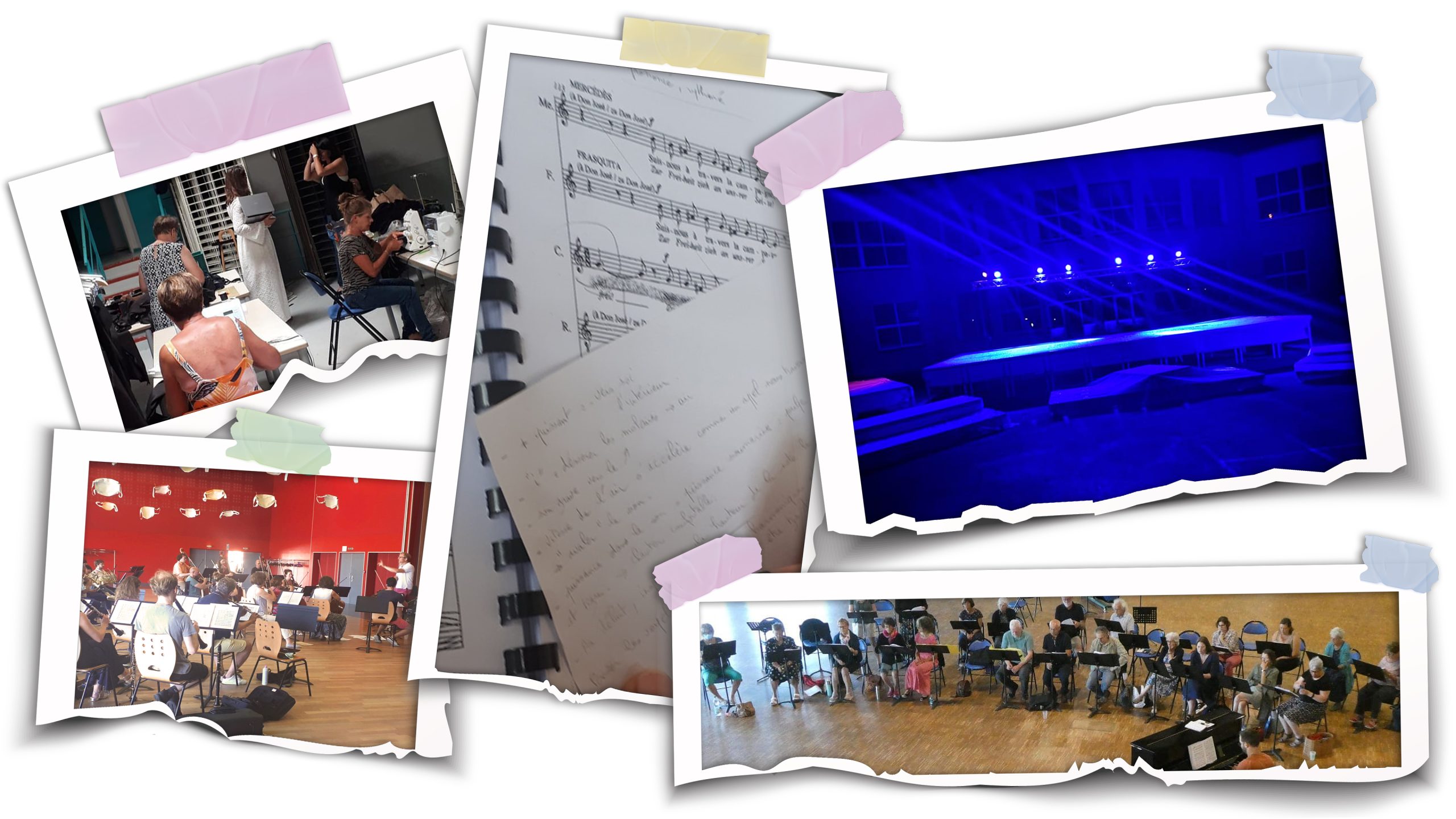 Chanteurs en costume sur scène pendant une représentation de Carmen de Bizet, dans une mise en scène vibrante.