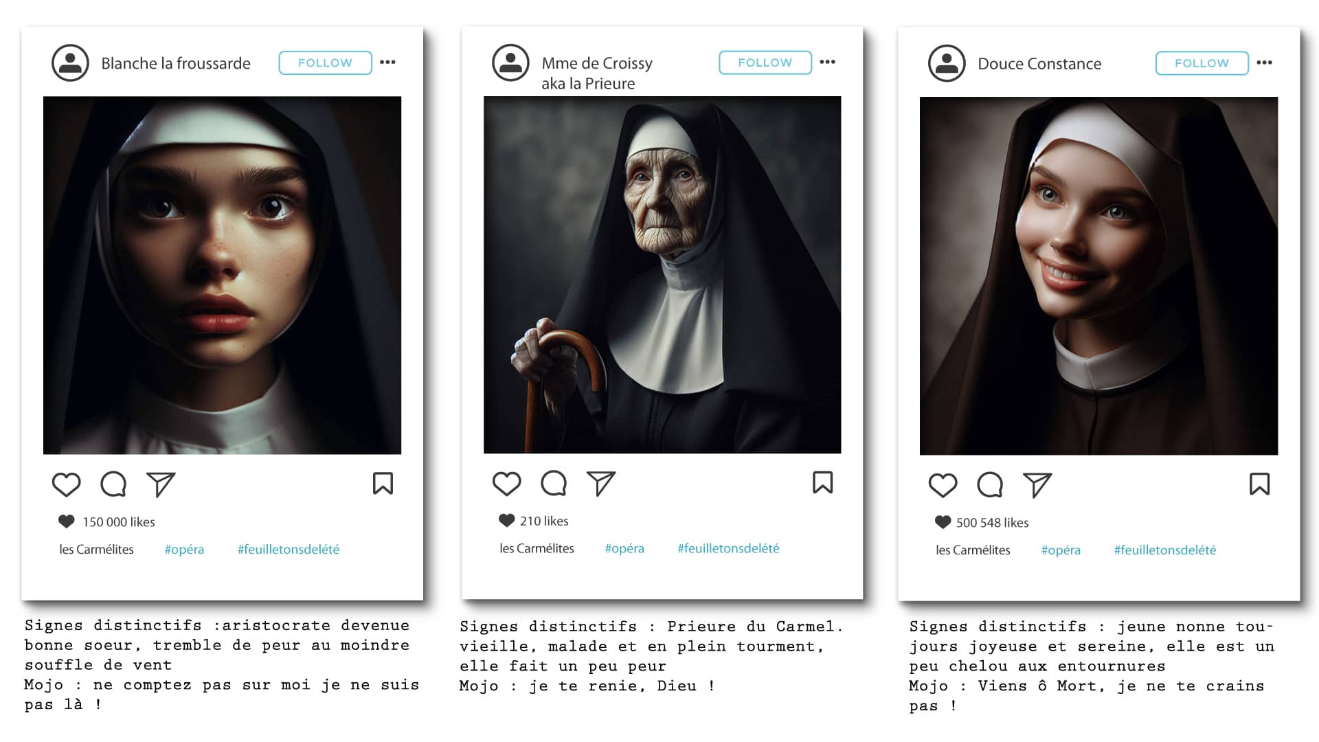 Le Dialogue des Carmélites, peur foi et guillotine à l'opéra ! Blanche de la Force, Madame de Croissy, Constance