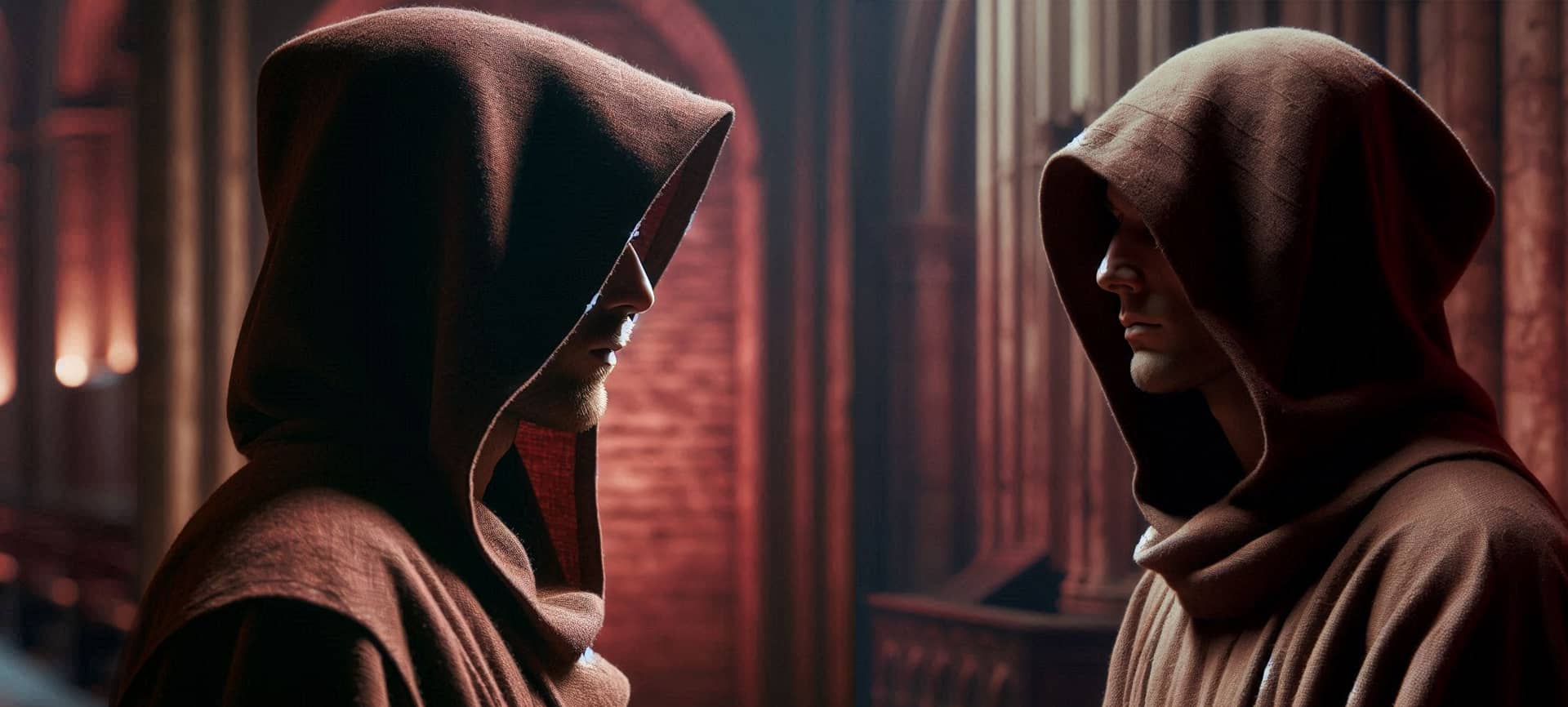 moines chantant le Dies Irae, ce thème musical mythique présent dans la musique classique et la pop culture.